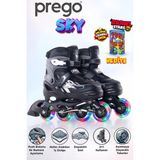 Prego Sky Ayarlabilir Numaralı Işıklı Çocuk Pateni TE-281 - Gri