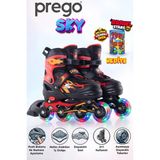 Prego Sky Ayarlabilir Numaralı Işıklı Çocuk Pateni TE-281 - Kırmızı