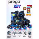 Prego Sky Ayarlabilir Numaralı Işıklı Çocuk Pateni TE-281 - Mavi