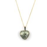 Prehnite Doğal Taş Gold Renkli Kolye KLY-1150