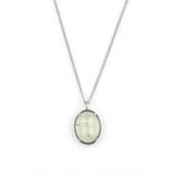 Prehnite Doğal Taş Gümüş Renkli Kolye KLY-1214