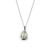 Prehnite Doğal Taş Gümüş Renkli Kolye KLY-960