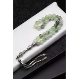 Prehnite Doğal Taş Tesbih 8 Mm Küre Kesim