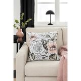 Premier Home Duck Çiçekli Kırlent Kılıfı Pudra Gri 40x40