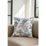 Premier Home Duck Çiçekli Kırlent Kılıfı Turkuaz Mavi 40x40