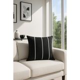Premier Home Duck Çizgili Kırlent Kılıfı Siyah Beyaz V1 40X40 - 40 x 40 cm - Siyah - Beyaz