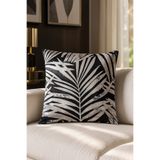 Premier Home Kadife Kırlent Kılıfı Siyah Bej V1 50x50