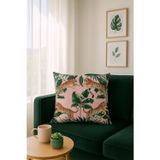 Premier Home Kaplan Desen Kadife Kırlent Kılıfı Pembe V1 50x50
