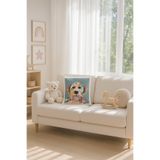 Premier Home Köpek Deseneli Kırlent Kılıfı Turkuaz V1 45x45