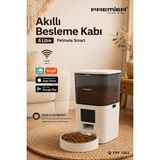 Premier PPF 1003 Petmate Smart Mobil Uygulama ile Yemek Programı ve Manuel Besleme Akıllı Otomatik Mama Kabı 6 L Krem