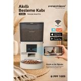 Premier Wi-Fi Özellikli 1080P HD Kameralı Akıllı Otomatik Mama Kabı 6 Lt Mobil Uygulama ile Yemek Programı ve Manuel Besleme - Petmate Smart Pro - PPF 1009 - Krem - Yenilenen Tasarım