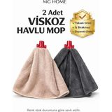 Premini 2 Adet Viskoza Havlu Mop Seti, Vidalı Uyumlu Paspas ve Yedek Mop - Seçenek 1