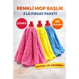Premini 3'lü Mikrofiber Havlu Paspas Mop Yedek Ucu, Dolgulu Alt Kısmı - Seçenek 1