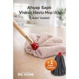 Premini 3’lü Viskoz Havlu Paspas Mop Seti, Ahşap Sapli, Süper Emici, Pratik Kullanım - Seçenek 1