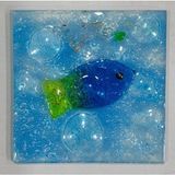 Premini Balık Desenli Banyo Cam Gider Kapağı Süsü, 10X10 Cm, Şık Tasarım - Seçenek 1