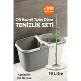 Premini Çift Hazneli Turbo Döner Mop Seti, Büyük Duo Temizlik Çözümü - 001-Renkli - Seçenek 1