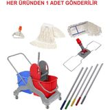 Premini Çift Kovalı Temizlik Arabası Seti, Pratik ve Hızlı Temizlik Için Ideal - Seçenek 1