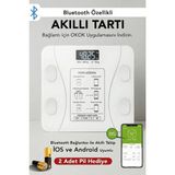Premini Dijital Bluetooth Vücut Analiz Tartısı, Kilo ve Yağ Oranı Ölçer - 1BW-Beyaz