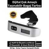 Premini Dijital Taşınabilir Bagaj Ağırlık Tartısı, LCD Ekran, 50 kg Kapasiteli - Siyah