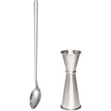 Premini Düzenli ve Şık 3/6 Jiggger, Bar ve Kokteyl Kaşığı, 22 Cm, 30/60 ml Ölçü - Seçenek 1