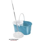 Premini F187 Balerina Otomatik Sıkma Mikrofiber Temizlik Mop Seti, Döner Başlıklı Mavi - Yeşil - Seçenek 1