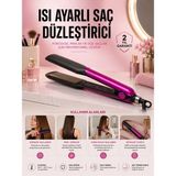 Premini Insanlar Için Saç Düzleştirici, Isı Ayarlı, Seramik Kaplama, Döner Kablo - Renkli - Seçenek 1