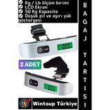 Premini Kompakt Dijital Bagaj Ağırlık Tartısı, 50 Kg, LCD Ekran, 2'li Set - Seçenek 1