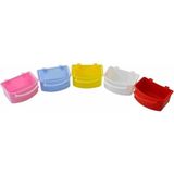 Premini Kuşlar Için Tünekli Plastik Mama Kabı, 2'li Set, Güvenli ve Dayanıklı - Şeffaf - Seçenek 1