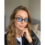 Premini Mavi Leopar Güneş Gözlüğü, Ince Çerçeve, UV400, Unisex, Şık Tasarım - Seçenek 1