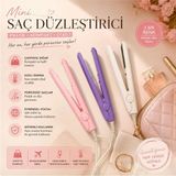 Premini Mini Seyahat Saç Düzleştirici, Hızlı Isınan ve Taşınabilir Şekillendirici - Beyaz - Seçenek 1