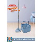 Premini Mopigo Spin Mop Set Kare Döner Başlıklı Temizlik Seti, Yedek Bez Hediyeli, Mavi - Seçenek 1