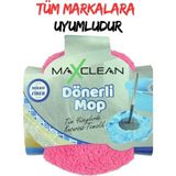 Premini Pembe Döner Mop Yedek Başlık 35X35, 360 Döner Ucu ve Havlu Paspas Uyumlu - Seçenek 1