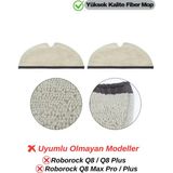 Premini Roborock Uyumlu Fiber Mop Paspas Bez Seti – 2 Adet, Temizlik Için Idealdir - Gri - Seçenek 1