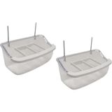 Premini Şeffaf Izgaralı Tel Kuş Yemliği, 10 Cm, 2 Adet, Modern Tasarım - Seçenek 1