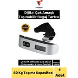 Premini Taşınabilir Dijital Bagaj Tartısı 50 Kg, LCD Ekran, Seyahat Için Uygun - Gri