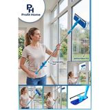 Premini Teleskopik Çekçek Cam Silme Aparatı Mikrofiber Oynar Başlıklı - Mavi - Seçenek 1