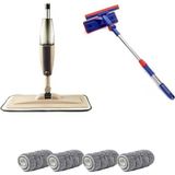 Premini Teleskopik Mikrofiber Sprey Mop Seti, 4 Yedekli, Cam Silme Aparatı - Seçenek 1