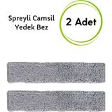 Premini Yedek Mikro Fiber Cam Temizleyici Seti, Spreyli, 2 Adet - Gri - Seçenek 1