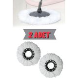 Premini Yumuşak Mikrofiber Yedek Spin Mop Bezi Çift Seti, Temizlikte Konfor - Seçenek 1