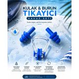 Premini Yüzücüler Için Silikon Kulak ve Burun Tıkacı, Konforlu Havuz Seti - Renkli - Seçenek 1