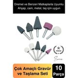 Premium 10 Parça Hobi Gravür Taşlama Ucu Mini Metal Ahşap Oyma Seti Parlatma Zımparalama Fırçalama - diğer - Antrasit
