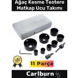 Premium 11 Parça Panç Seti Ağaç Kesme Alyan Anahtarlı Alçıpan Tavan Kesme Matkap Ucu Takımı