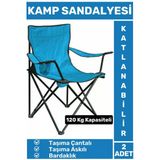 Premium 120 Kg Dayanıklı Çantalı Taşıma Askılı Bardaklık Balık Piknik Sahil Kamp Sandalyesi 2 Adet