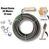 Premium 15 Metre 13 mm Tıkanıklık , Klozet , Gider ve Lavabo Açıcı Boru Temizleme Spiral Kanal Susta