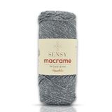 Premium 1,5 mm Sparkle Polyester Simli Makrome İpliği 100 Gr Supla İpliği ve Çanta İpi Polyester İpi (Gri)