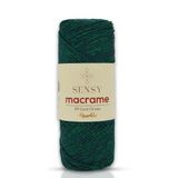 Premium 1,5 mm Sparkle Polyester Simli Makrome İpliği 100 Gr Supla İpliği ve Çanta İpi Polyester İpi (Yeşil)