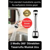 Premium 2 Modlu Hortumlu 360 Dönebilen Perlatör Başlık Mutfak Lavabo Tasarruflu Musluk Ucu Tasarım Çok Renkli
