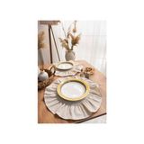 Premium | 2'lı Fırfırlı Keten Yuvarlak Amerikan Servisi 40X40 cm