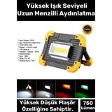 Premium 3 Mod Su Geçirmez 180 Derece Dönebilen 4400 Lityhum Pil 750 Lümen Powerbank Şarjlı Işıldak