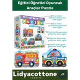 Premium 37 Parça 8 Araçlı Okul Öncesi Oyuncak Eğitici Öğretici Eğlenceli Oyuncak Araçlar Puzzle - Tek Ebat